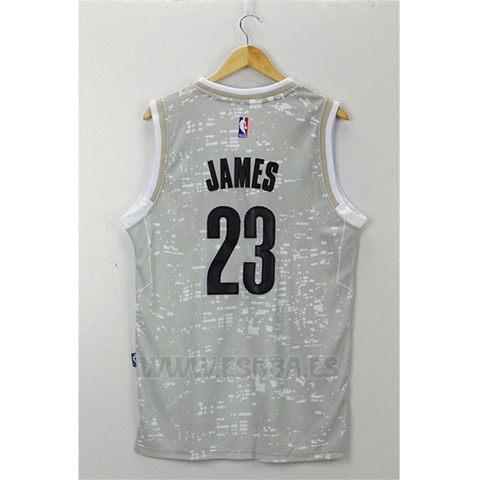Camiseta Luces De La Ciudad Cleveland Cavaliers LeBron James #23 Gris